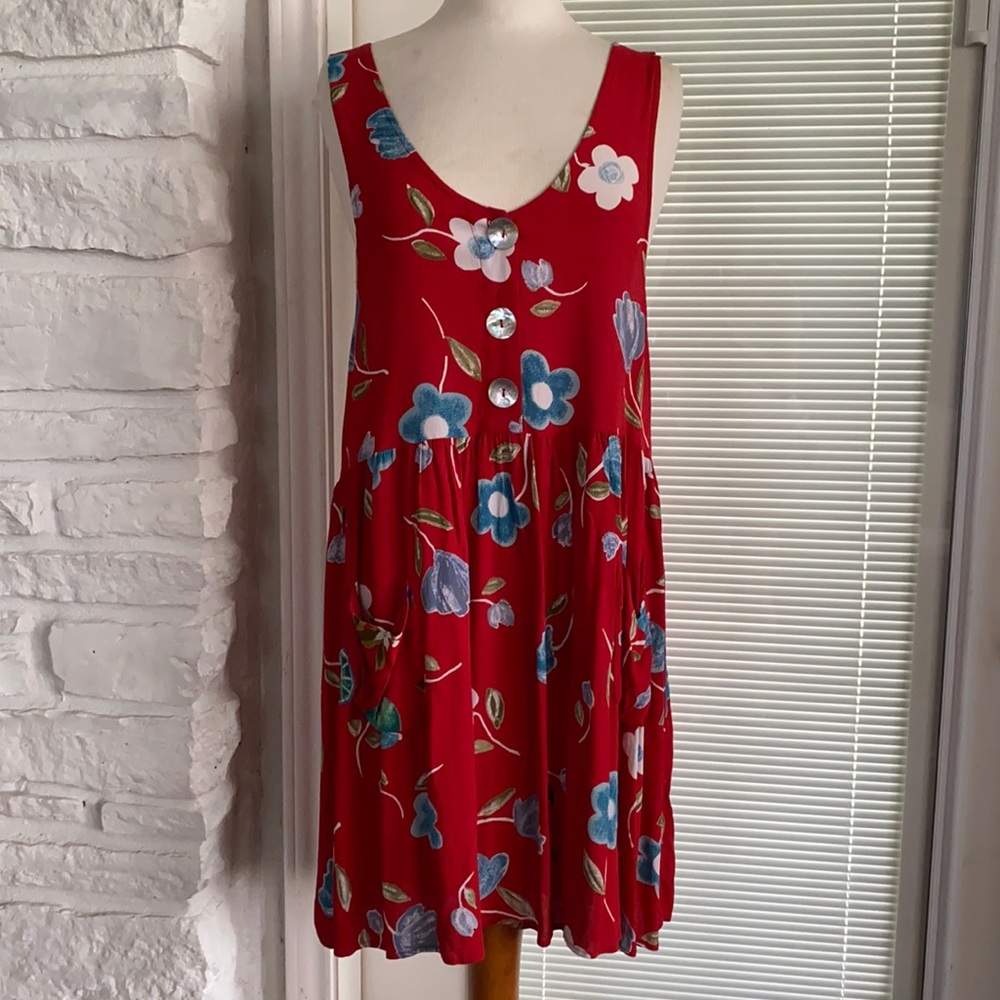 Kamellia Vintage Overall Sundress Sleeveless Red